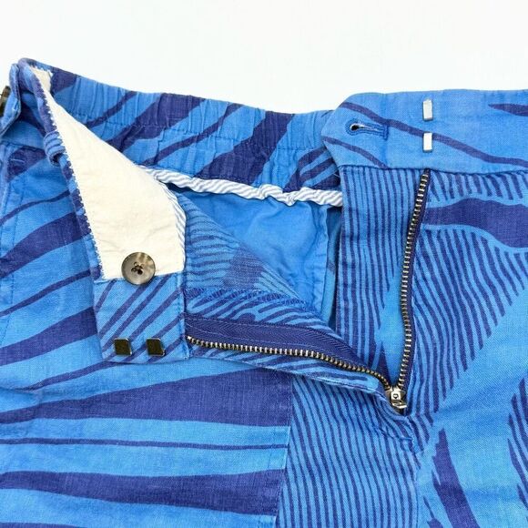 J. Crew Blue Print Linen Chino Shorts - Women’s US 2 - Picture 5 of 12